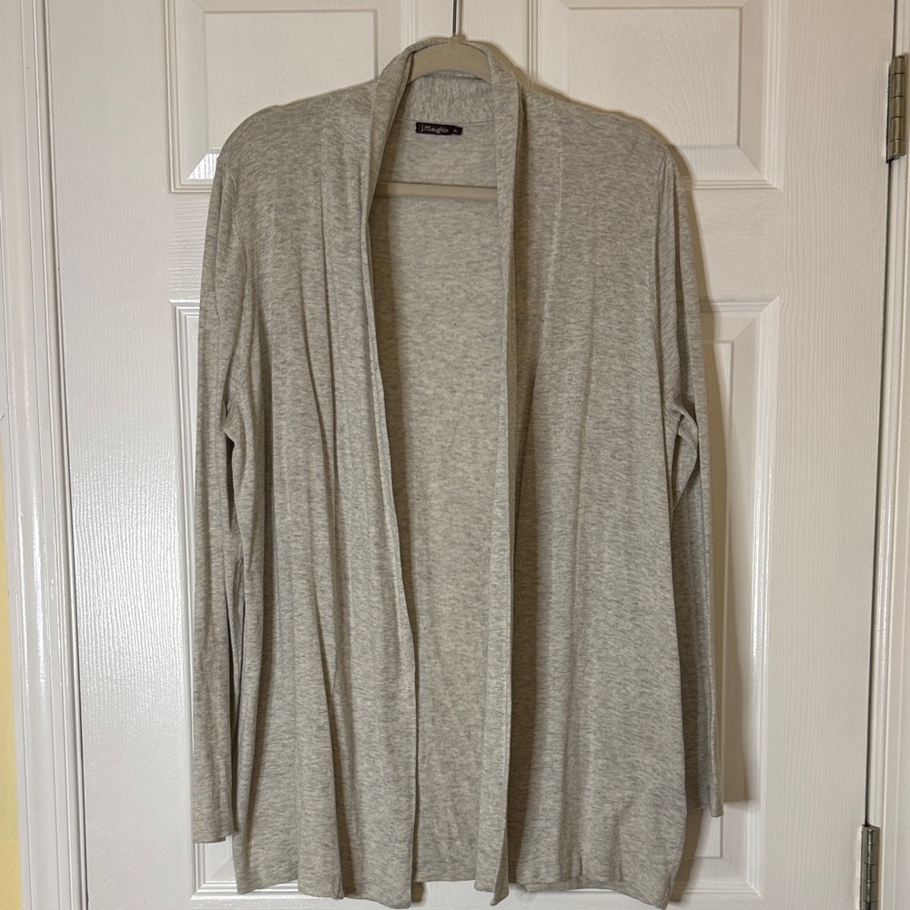 J. McLaughlin Light Gray Open Cardigan